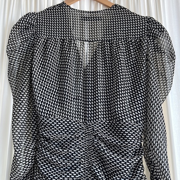 Zara - size medium - black and white patterned dress 80s style - Picture 6 of 7